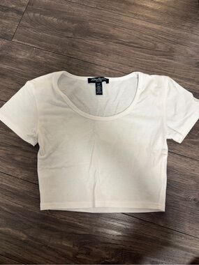 Stylestalker White Scoop Neck Crop Top